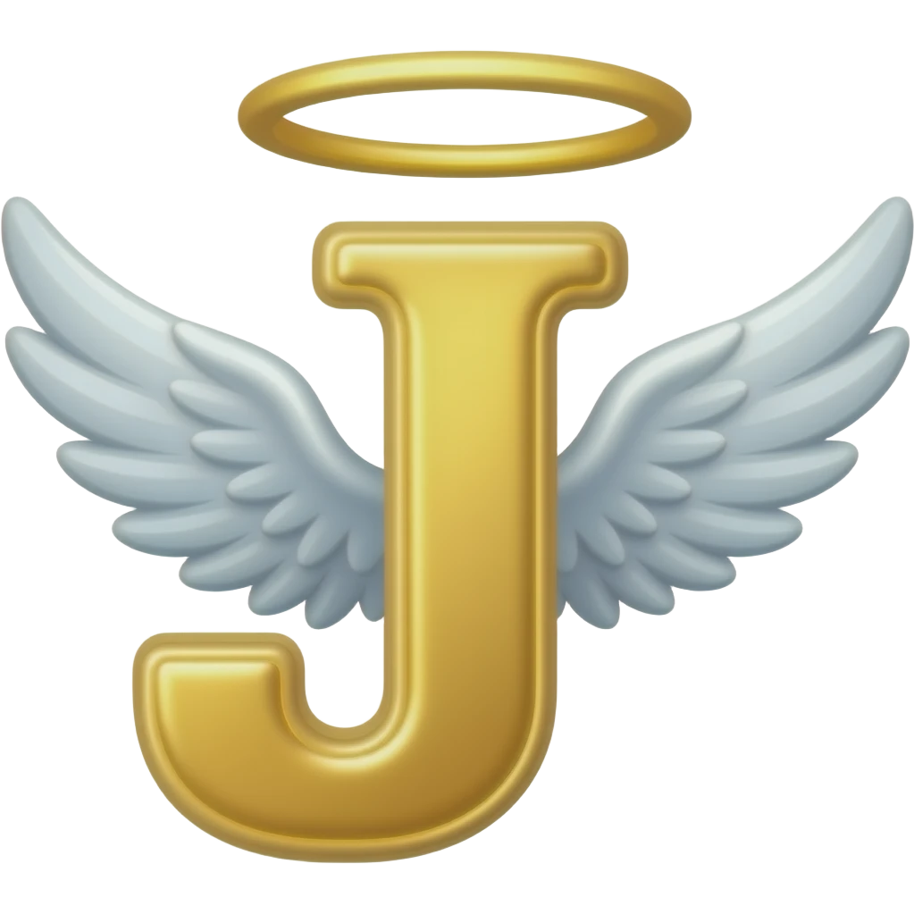 J with wings and halo emoji emoji