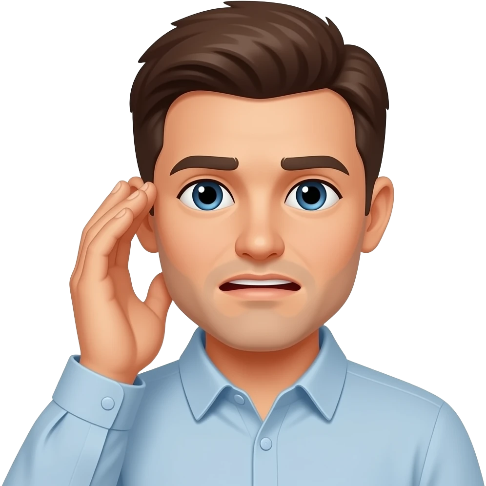 Telling sorry and touching ear emoji