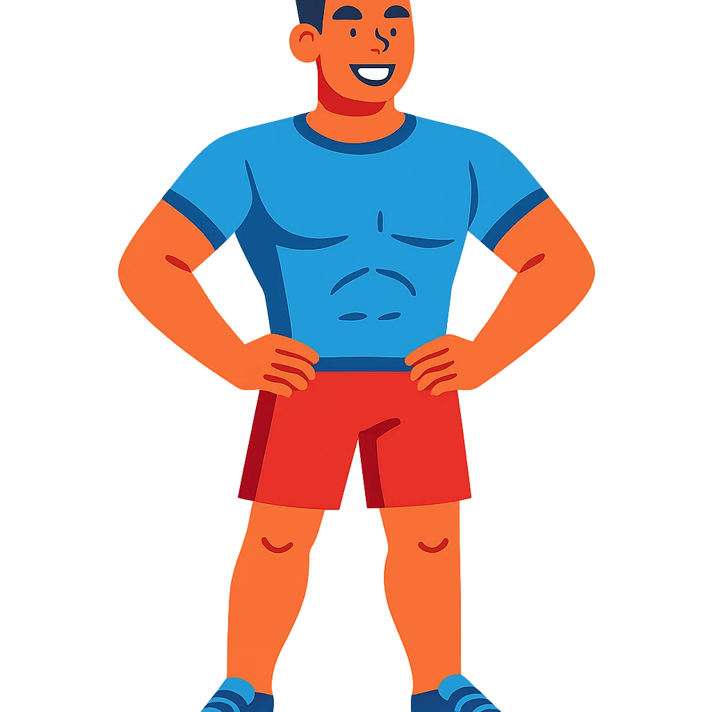 fit man, vibrant toon style emoji