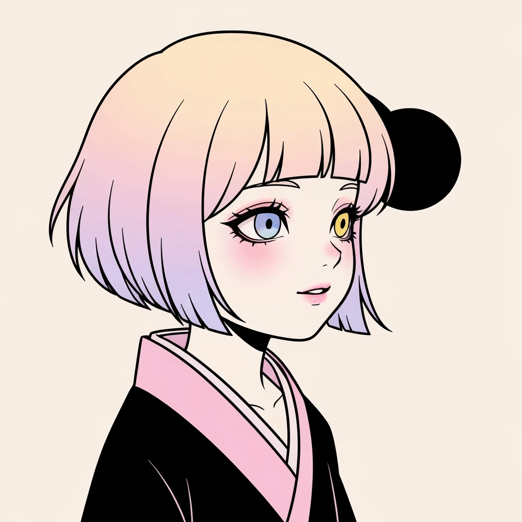 pastel horror profile picture, cute, expressive, minimal, black color palette, variation 1 emoji