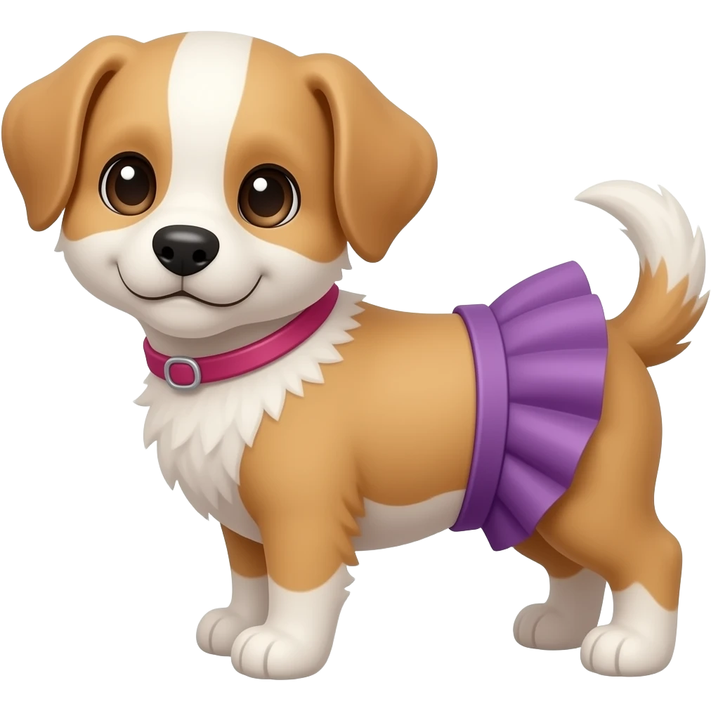 Puppy with skirt emoji