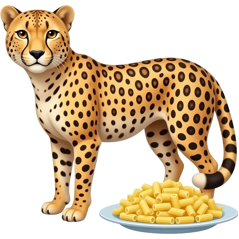 Macaroni and cheetah emoji