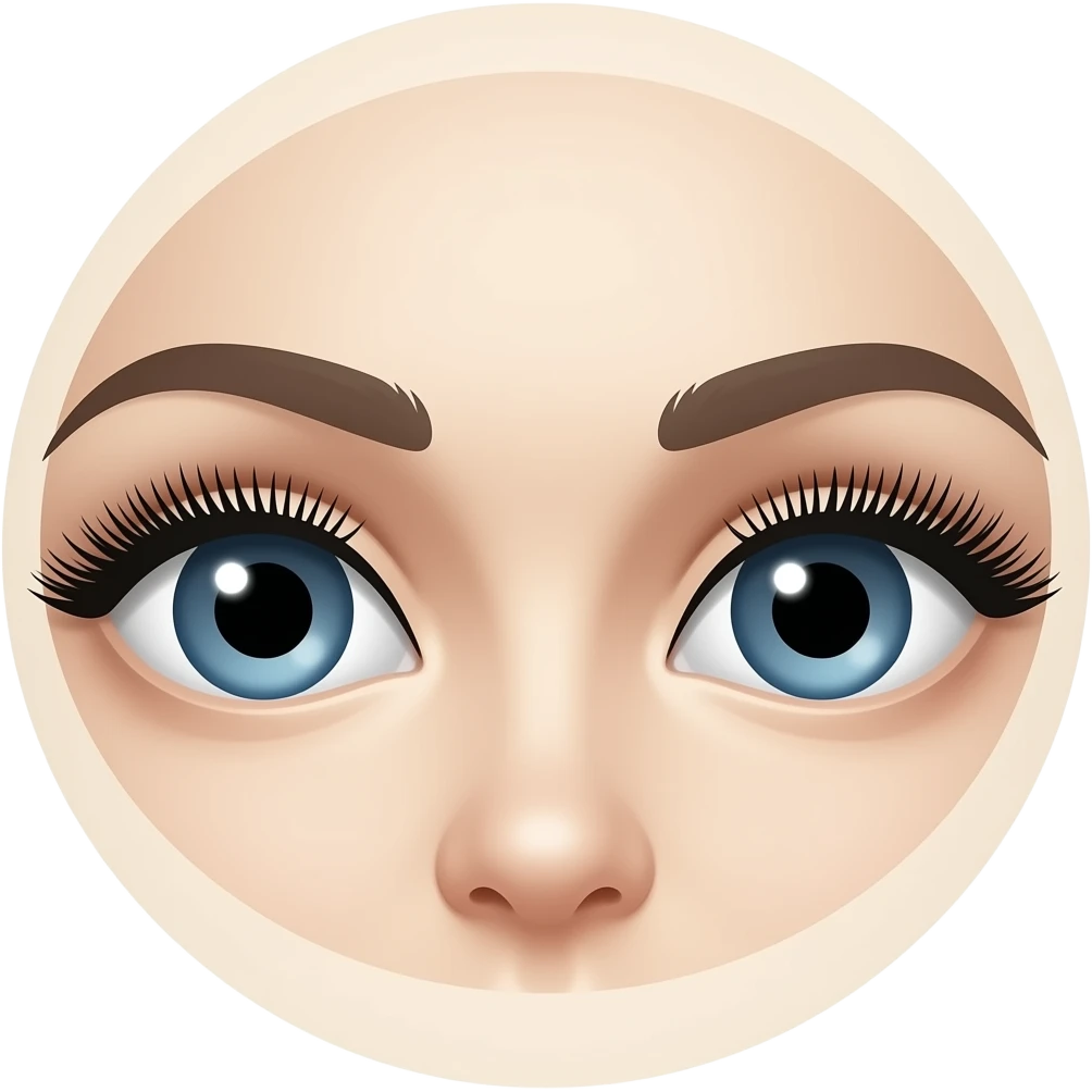 long eyelash extensions open eyes emoji