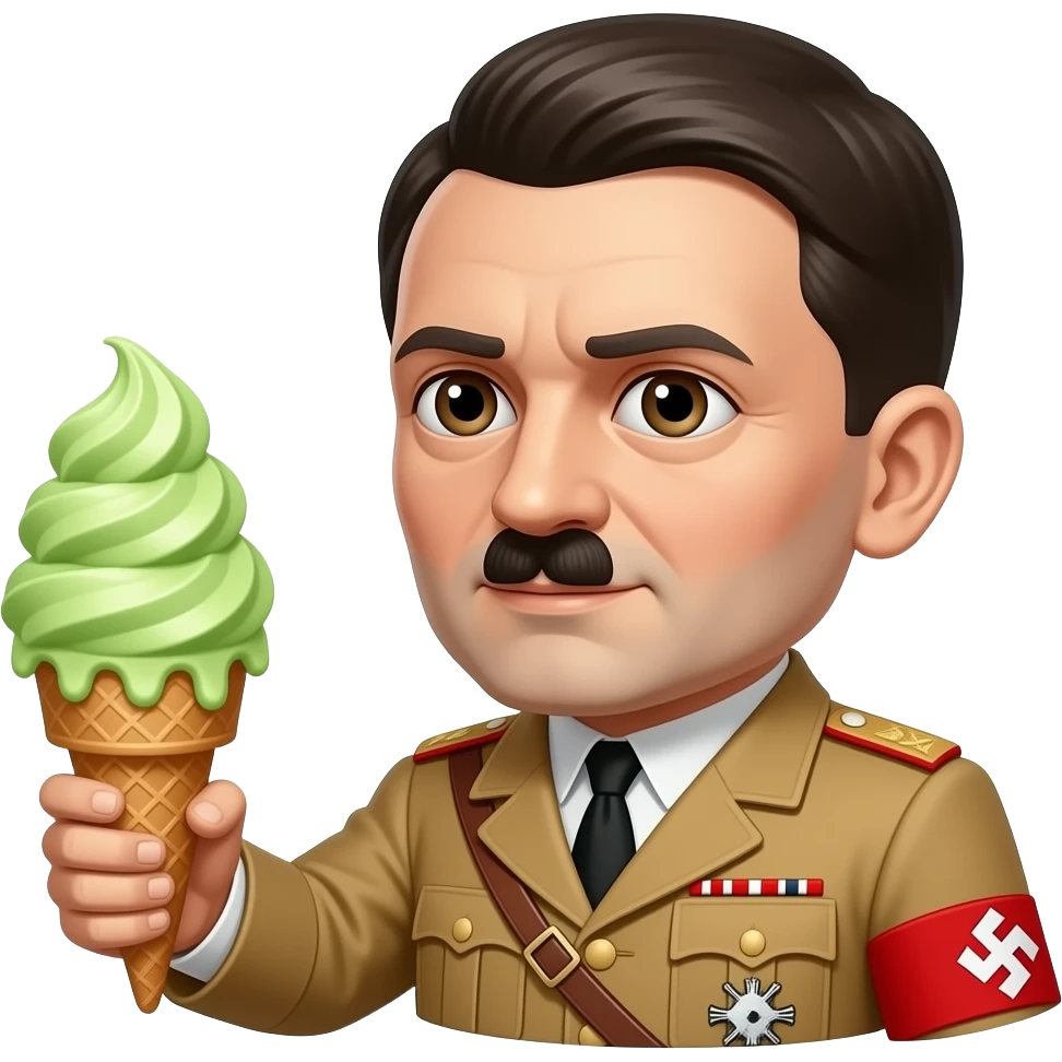 Hitler avec une glace à la pistache emoji