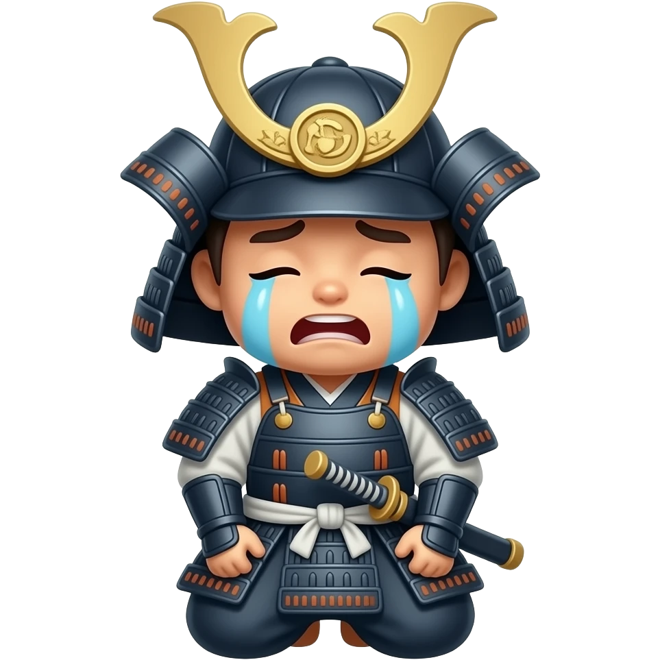 very cute ronin emoji (on knees crying) emoji