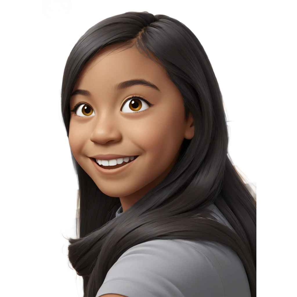 smiling girl with long hair emoji