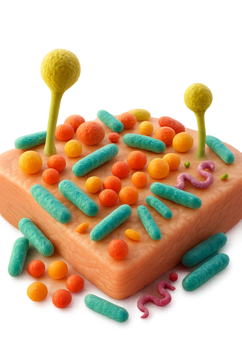microbiota cutaneo in 3d emoji