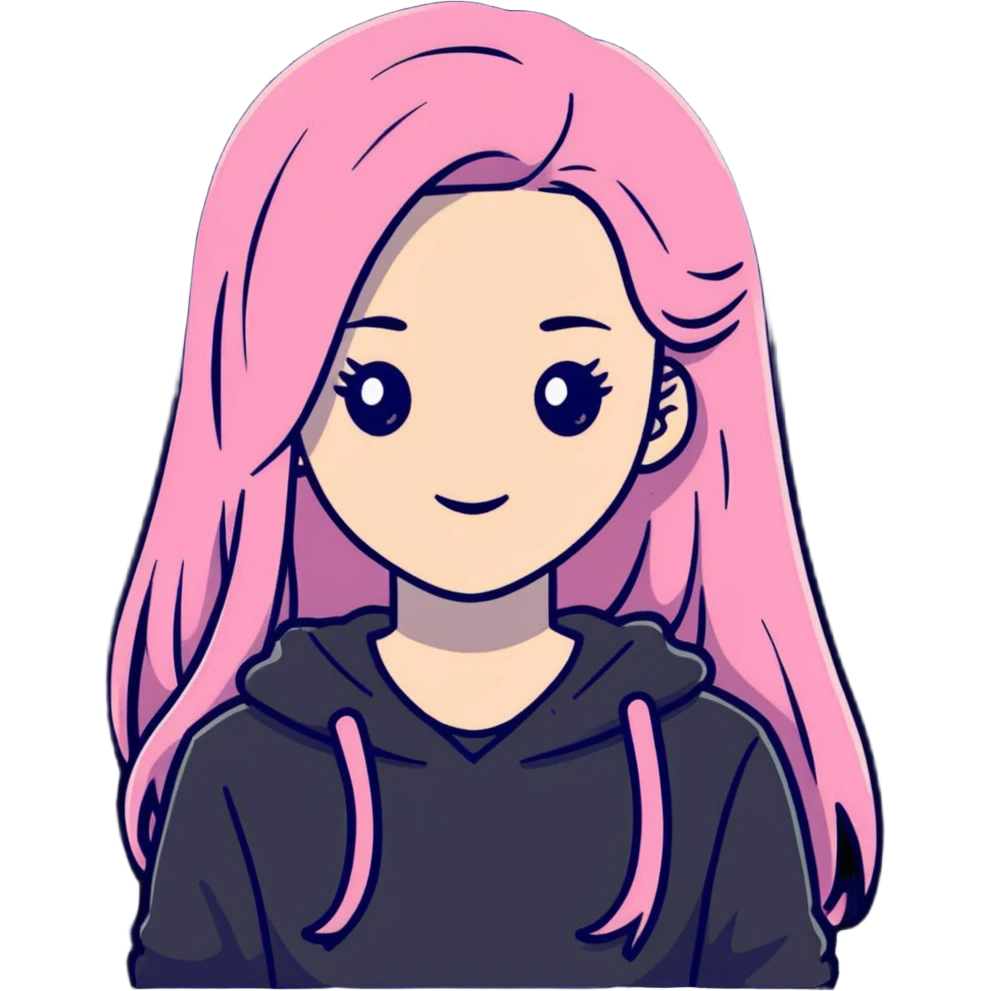 Girl pink long hair emoji