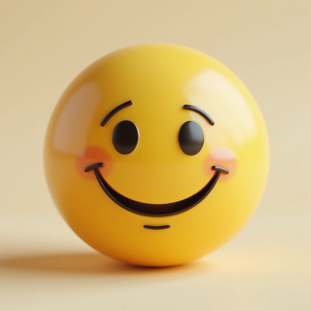 realistic smiley face with a human-like chest, humorous and light, not explicit, photorealistic emoji style emoji
