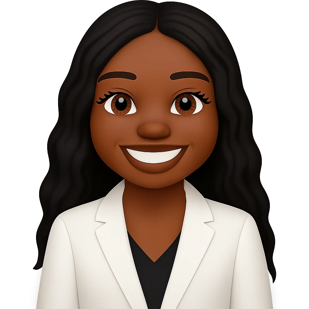 turn the second man in emoji style of the 1st image, match the facial features and match dressing style of the 2nd image, she is wearing white suit emoji