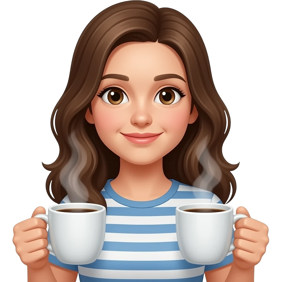 Girl with morning coffees in hand emoji