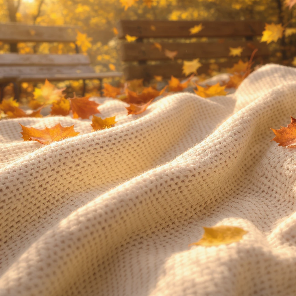knitted sweater texture, seamless pattern, warm beige and cream tones, cozy autumn background, soft fabric style emoji