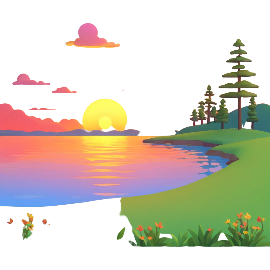 lakeside sunset horizon emoji