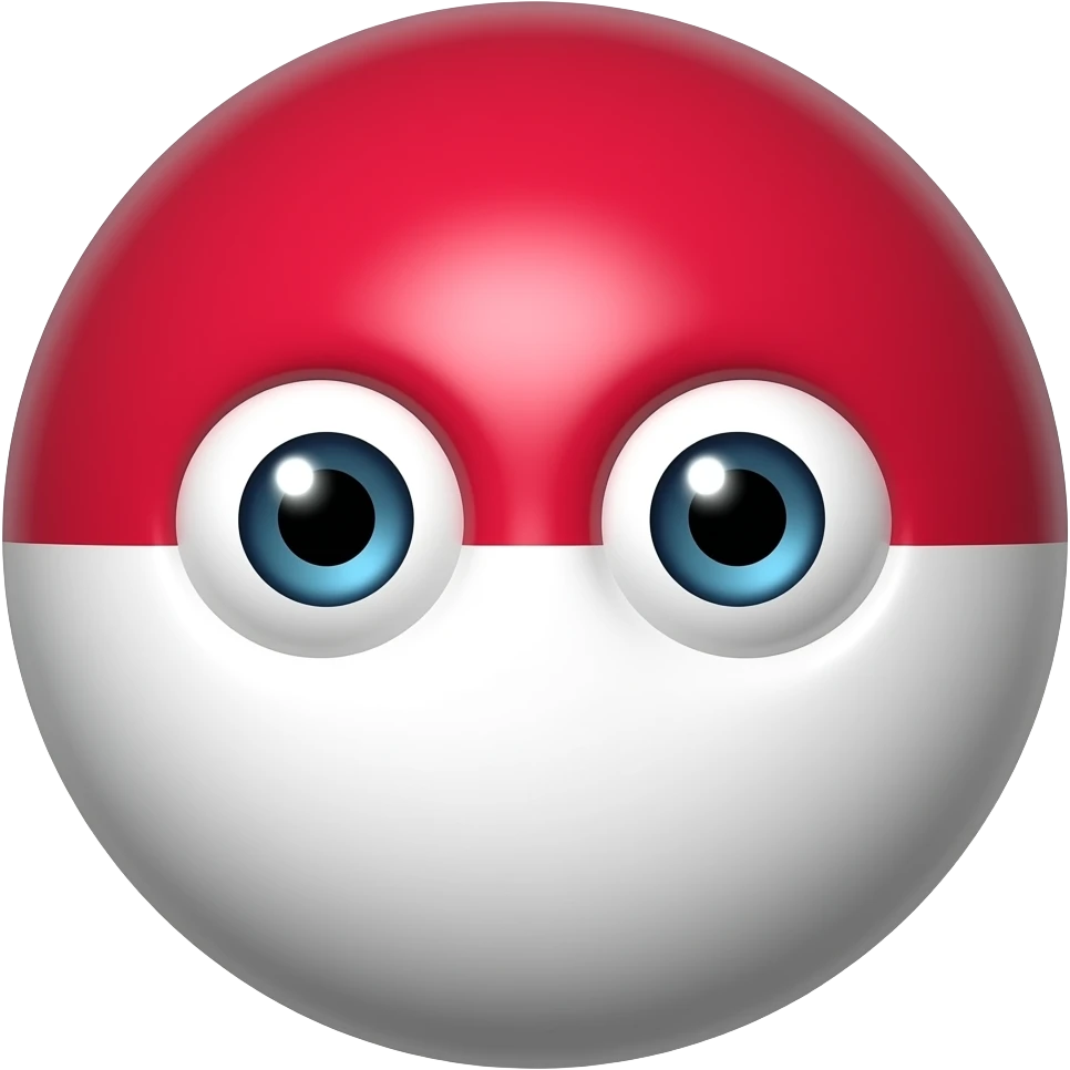a ball of poland but upside down and with eyes emoji