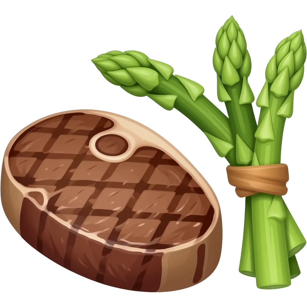 Steak and asparagus mmm Steak and asparagus emoji