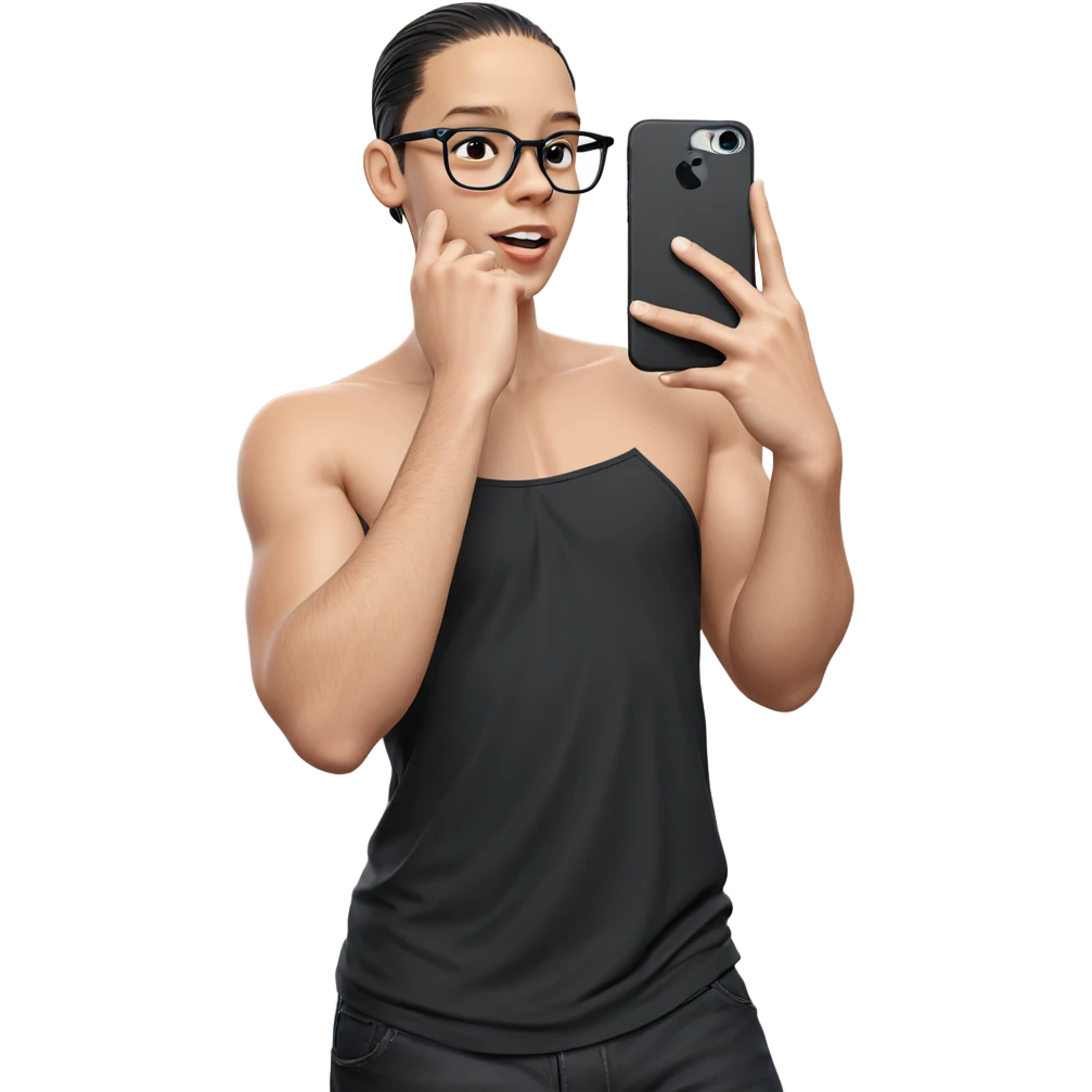 selfie of stylish boy emoji