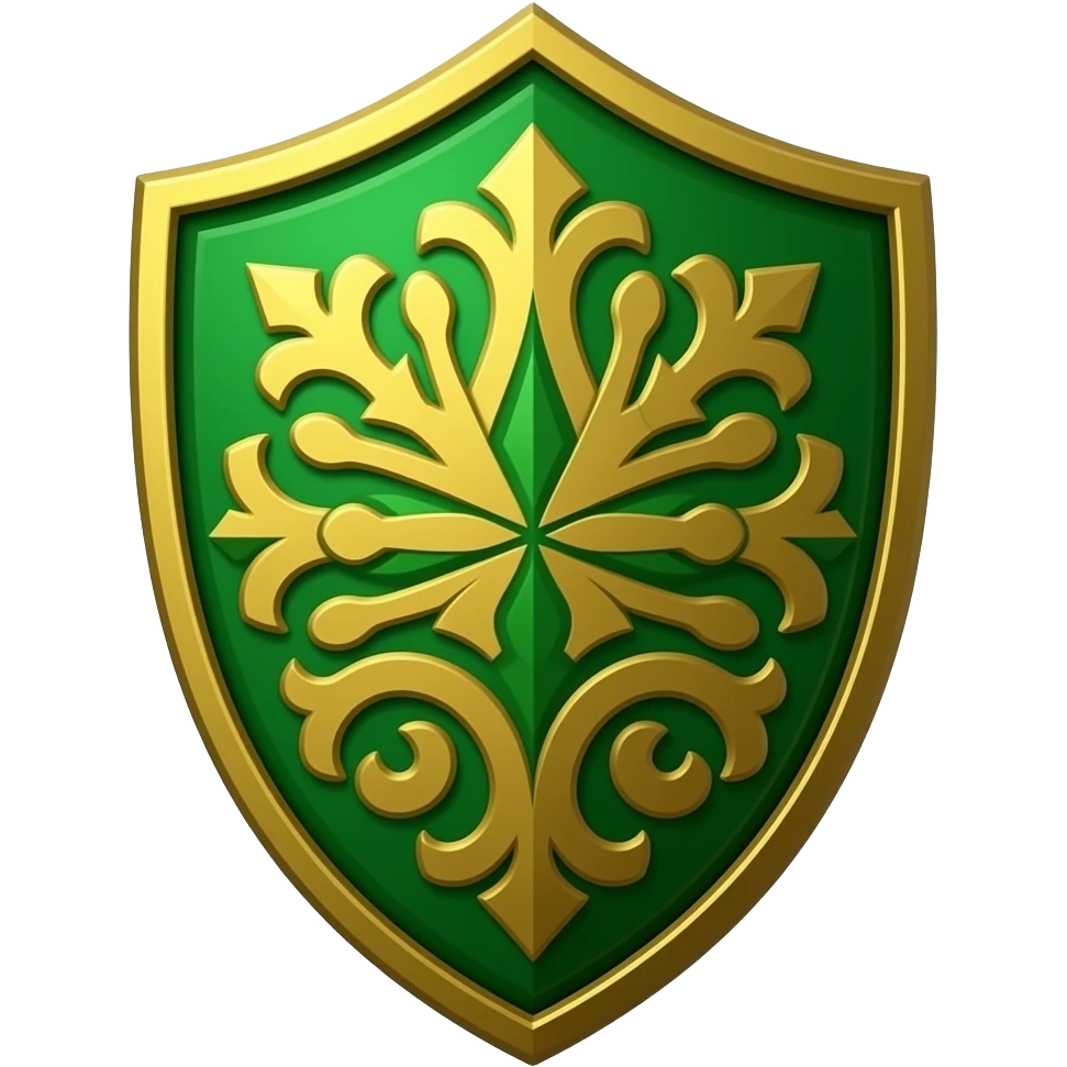Emerald shield with gold engravings emoji