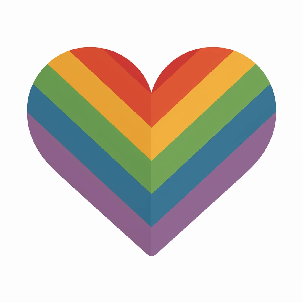 heart with a rainbow chevron pattern emoji