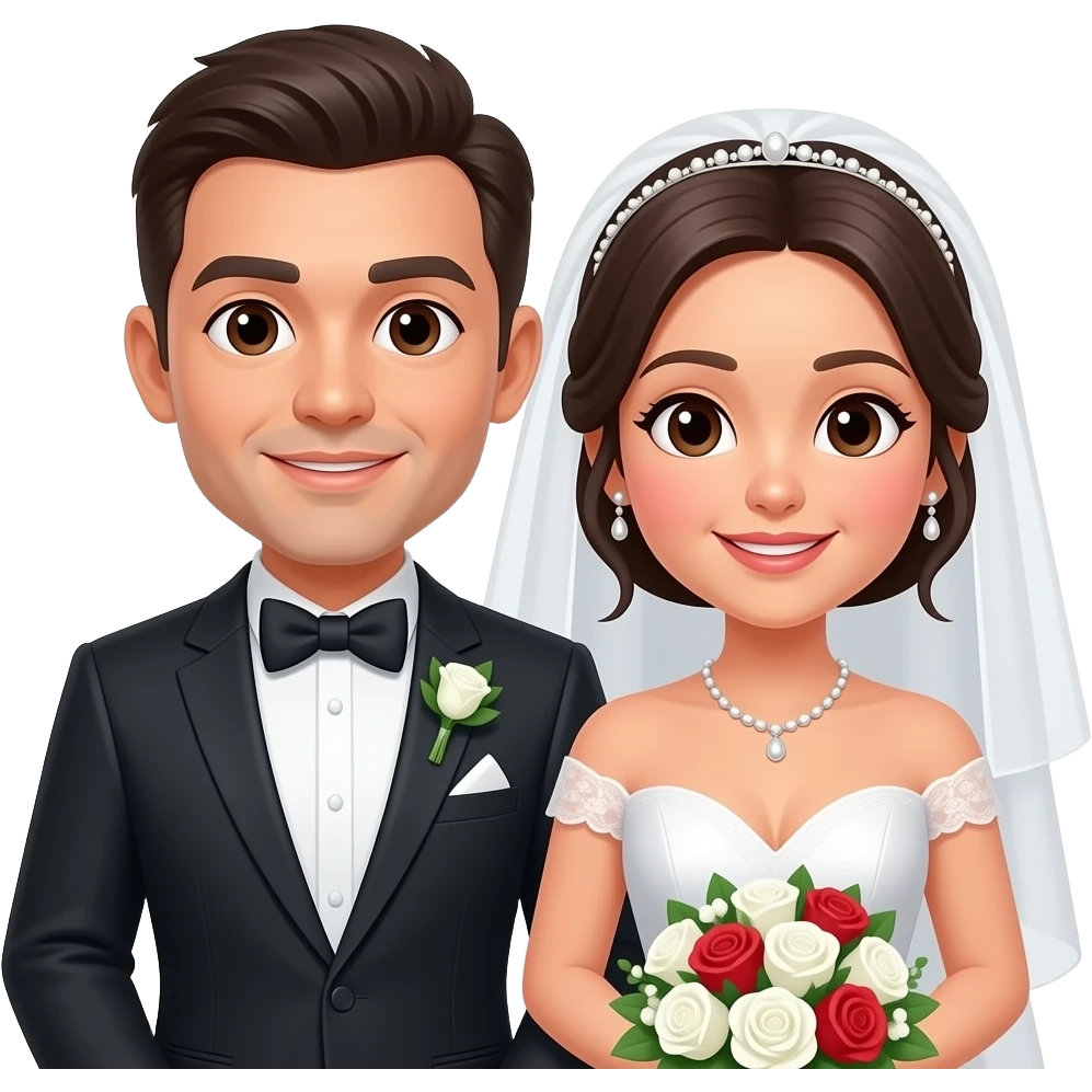 man and woman getting marries emoji