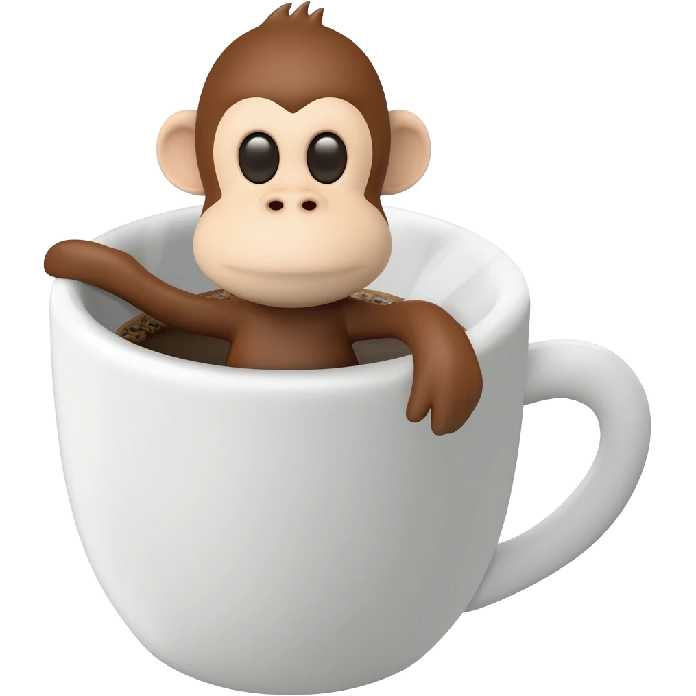 Monkey in a coffee emoji