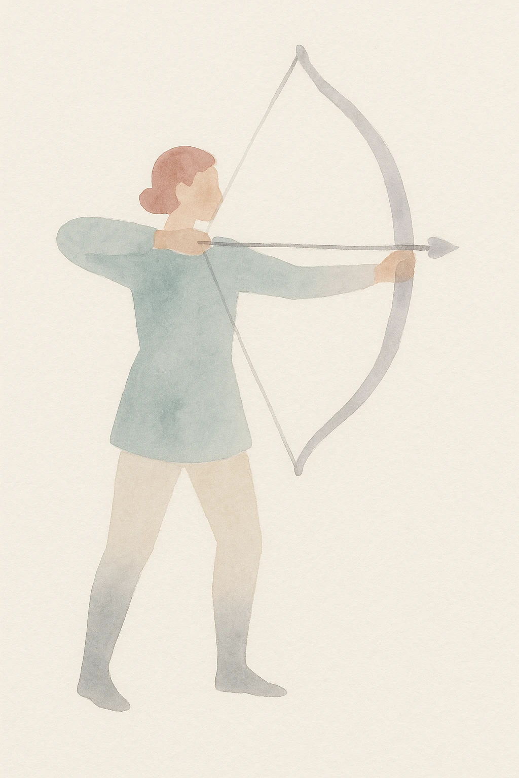 archer, watercolor style, soft edges, artistic emoji