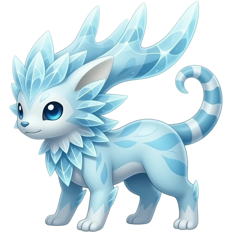 elemental icy floral ethereal glacial Axew-Rufflet-Brionne-Celebi-Pokémon-Fakémon-hybrid-creature emoji