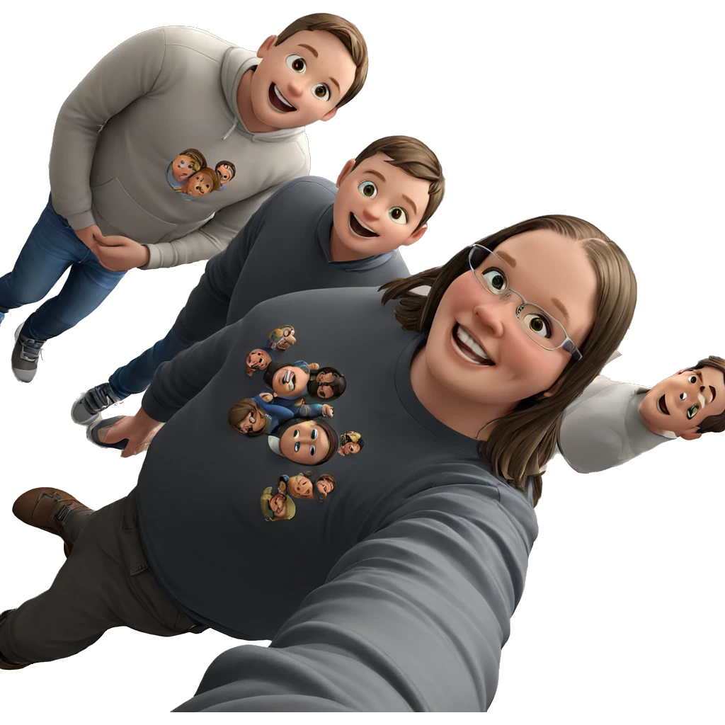 boys smiling from above emoji