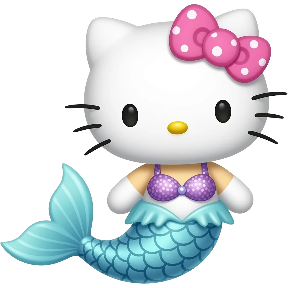 hello kitty disfrazado de la sirentira emoji