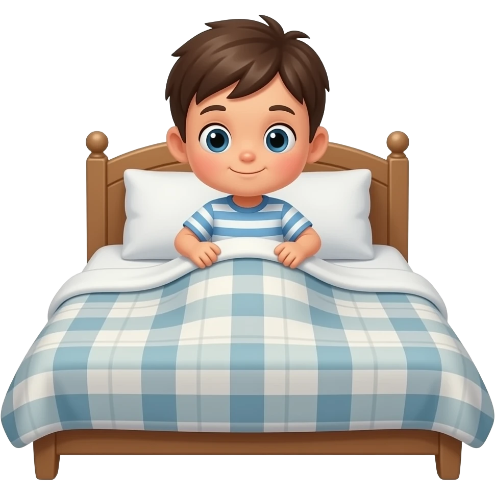 kid fixing the blanket on the bed emoji