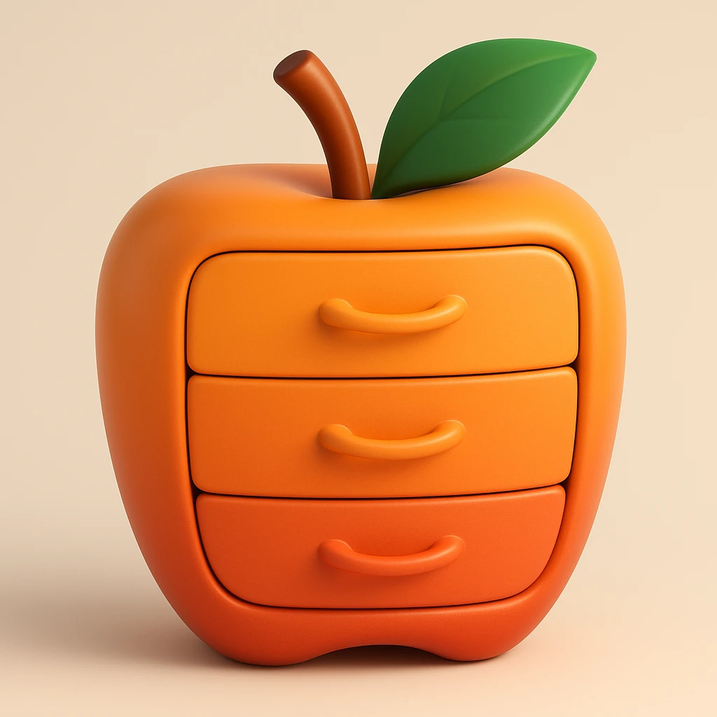 A dresser in the style of apple emoji emoji