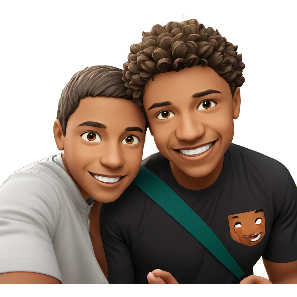 boys smiling outdoors together emoji