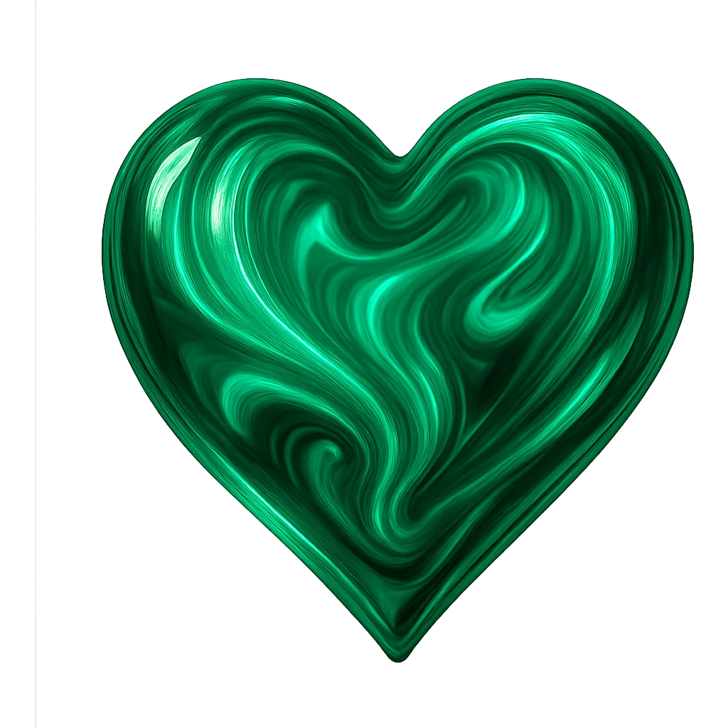 heart with a swirling emerald green effect emoji