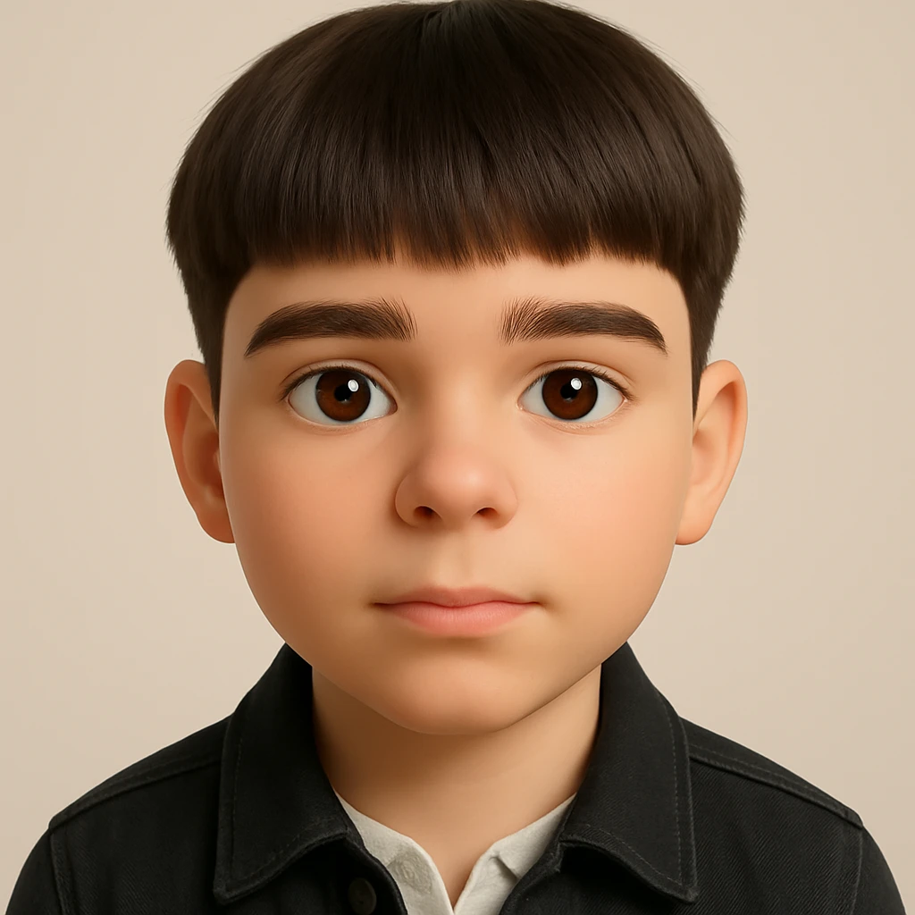Create a realistic 3D emoji style image based on the photo. Preserve facial details, remove pimples and mustache, and dress the subject in a black denim jacket. The style should be realistic 3D emoji without extra decorations. emoji