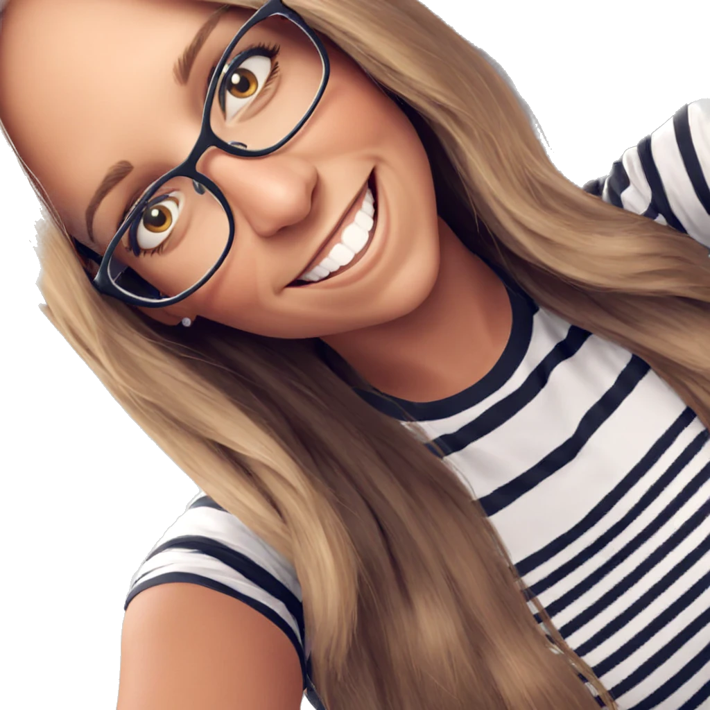 smiling girl with glasses emoji