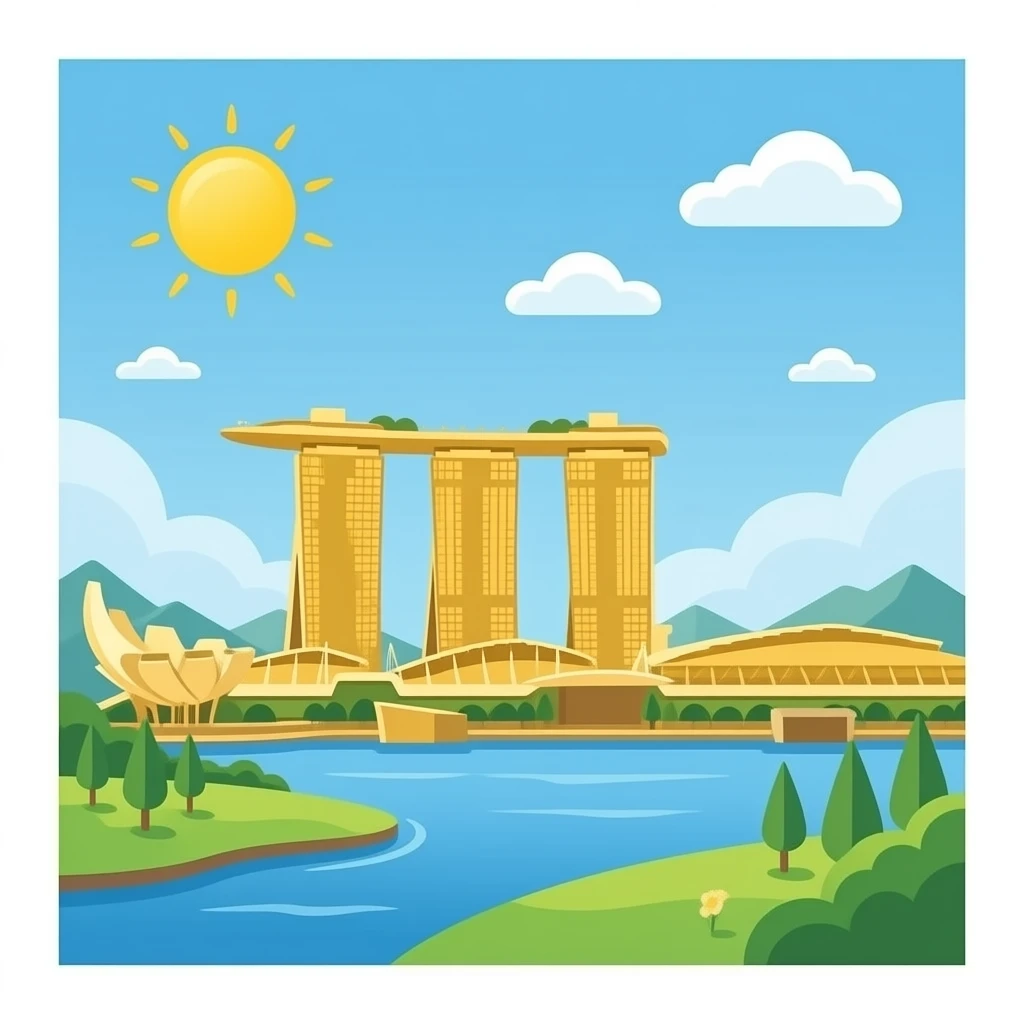 Marina Bay Sands resort In singapore in gold everything emoji