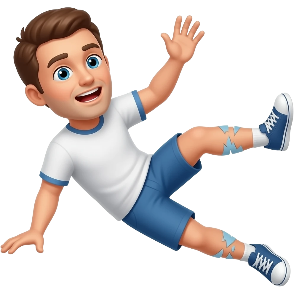 hombre se cae y se rompe la pierna emoji