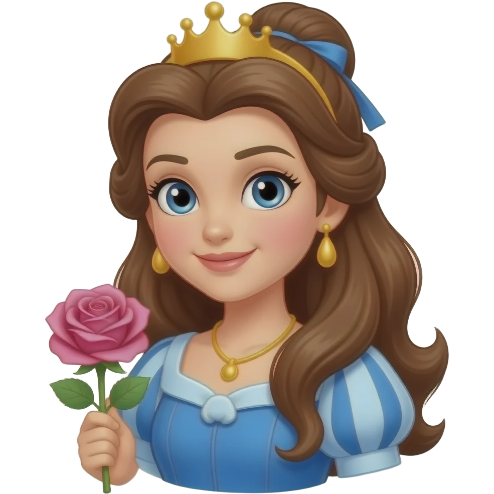 princess belle holding rose emoji