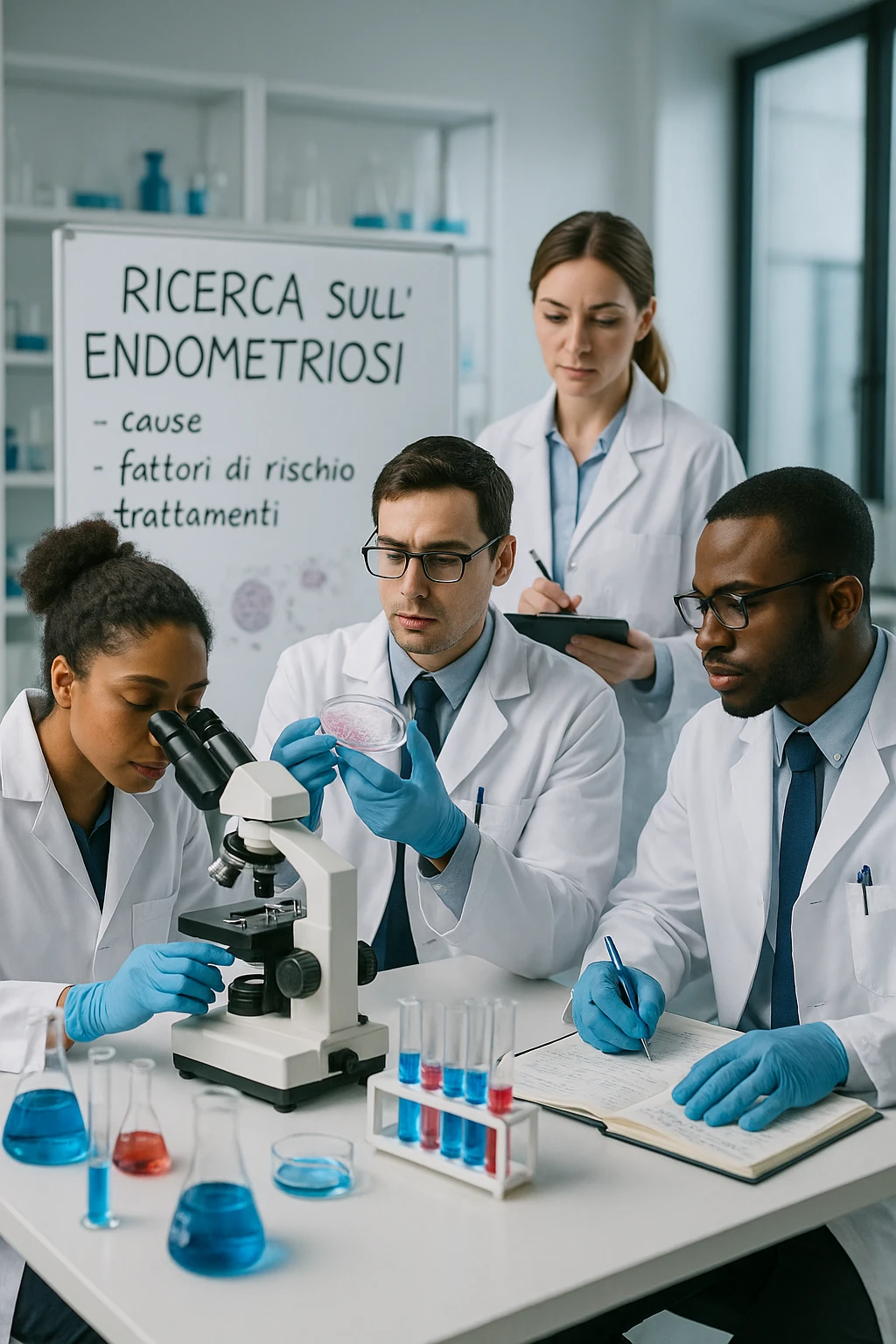 Scienziati americani che studiano l'endometriosi in italiano emoji