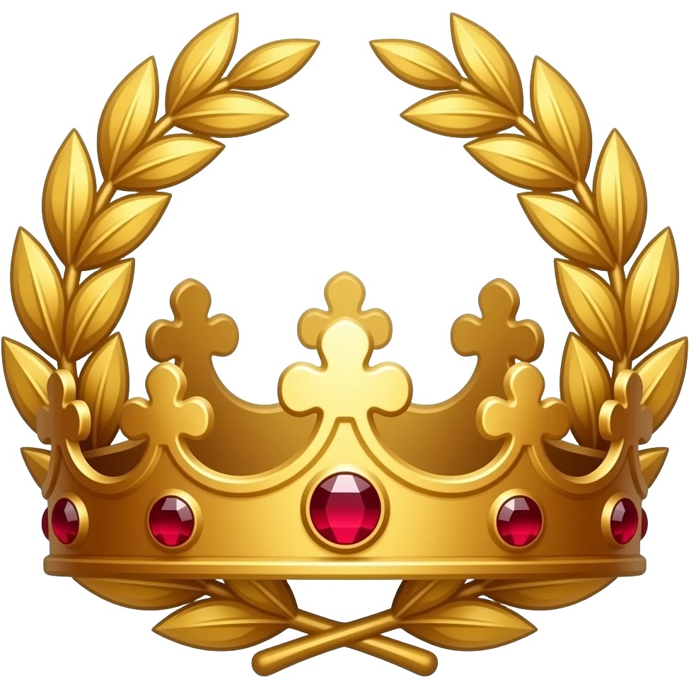 Corona de laurel imperial de oro y diamantes rojos del dios Emperador de Warhammer 40k emoji