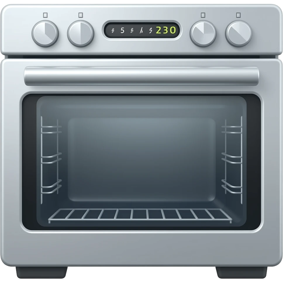 An extremely flat and omitted oven without light and shadow emoji