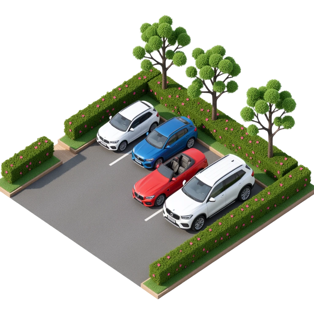 lot with many cars emoji