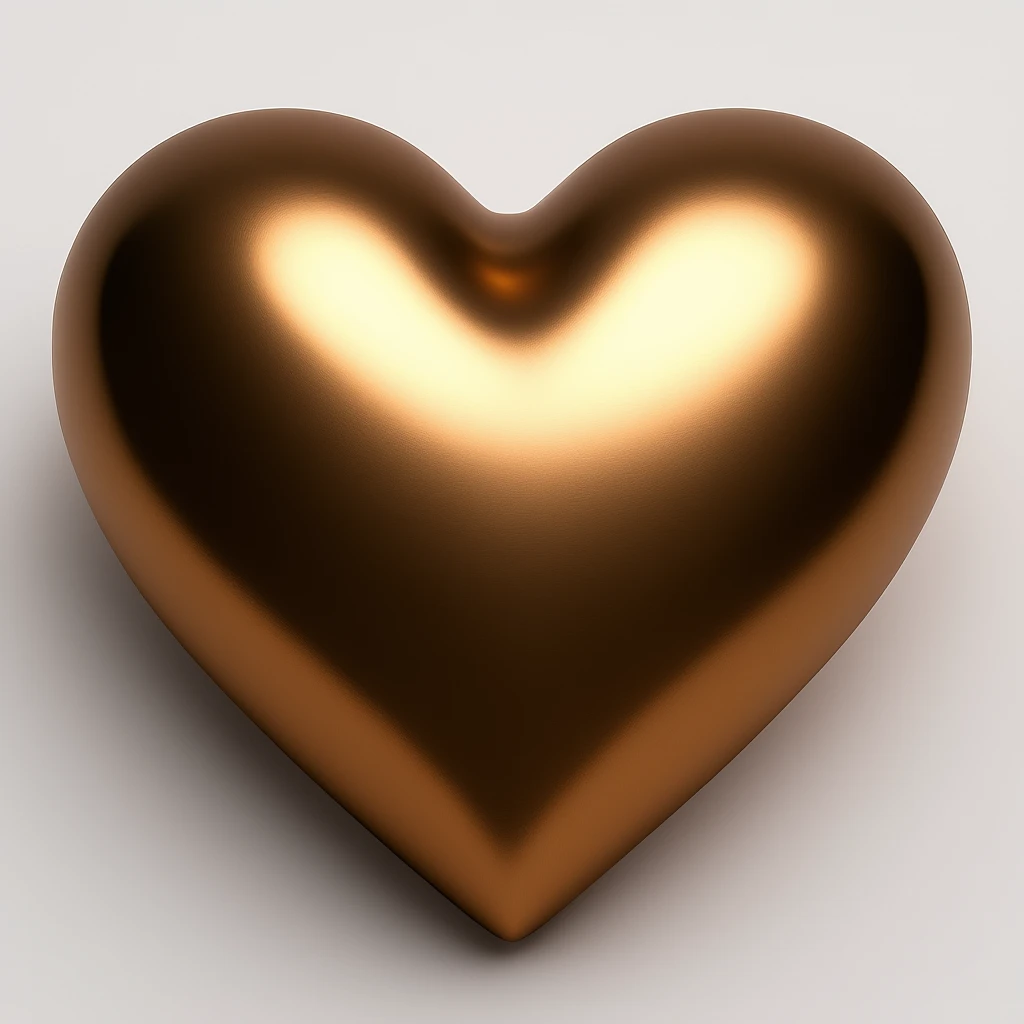 heart with a metallic bronze finish emoji