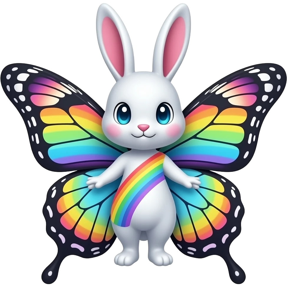Butterfly is wings of the fairy rainbow Bunny pokemon in my full body emoji