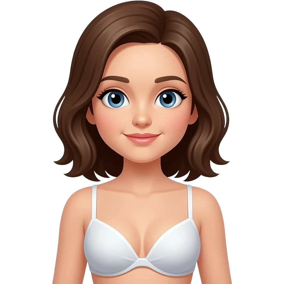 A girls chest wearing a bra emoji