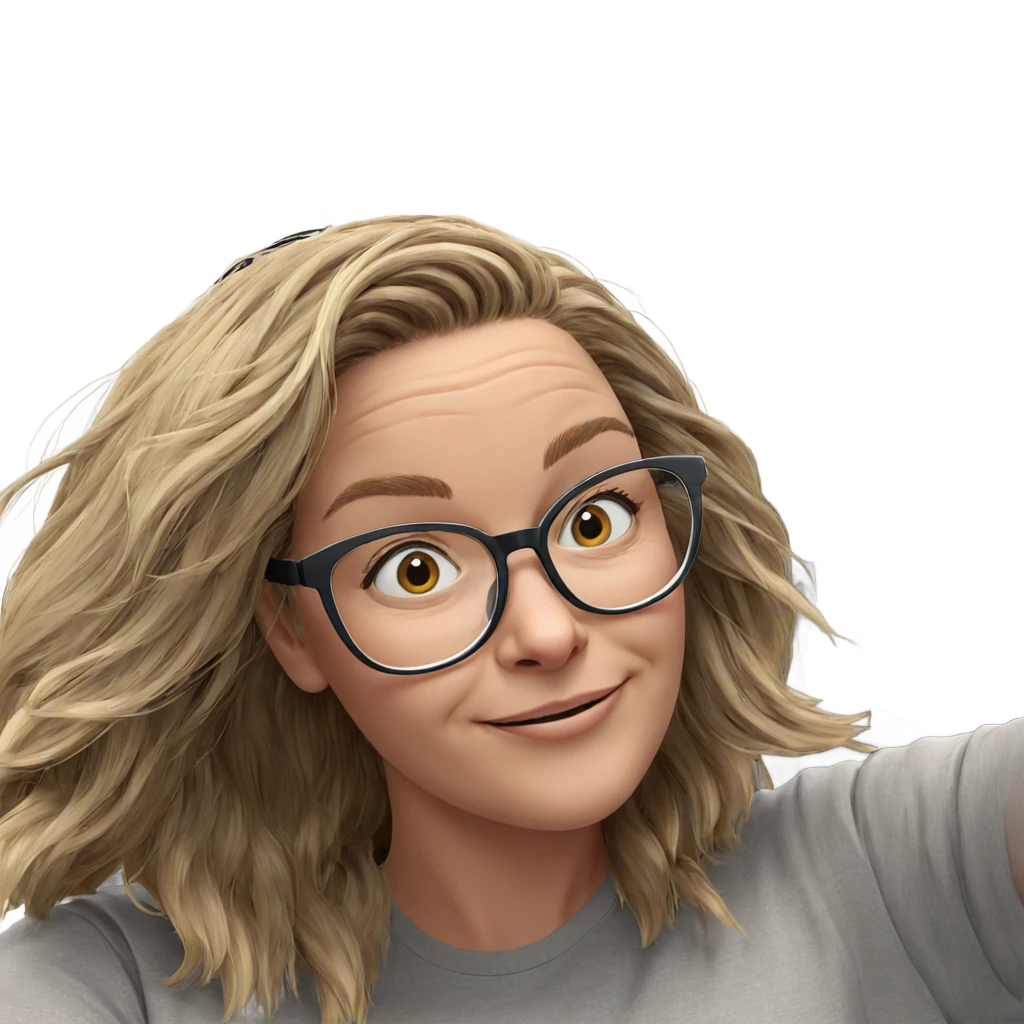 smiling girl with glasses emoji