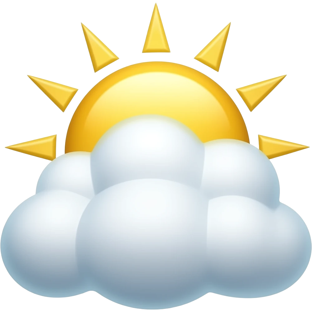sun shinning from behind fluffy cumulus emoji emoji