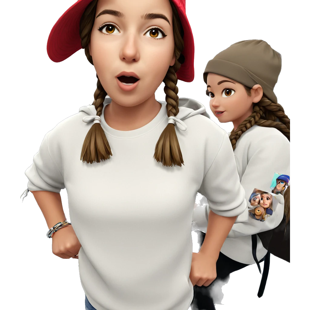girl with braided hair and hat emoji