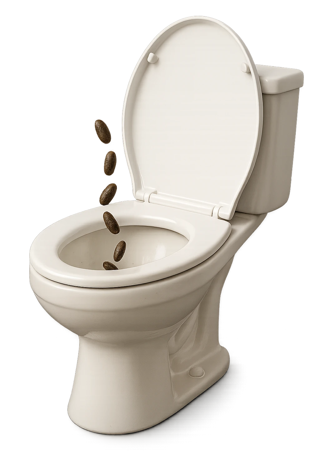 wc dentro cui cadono feci di animale a pallini, iperrealistico 4k emoji