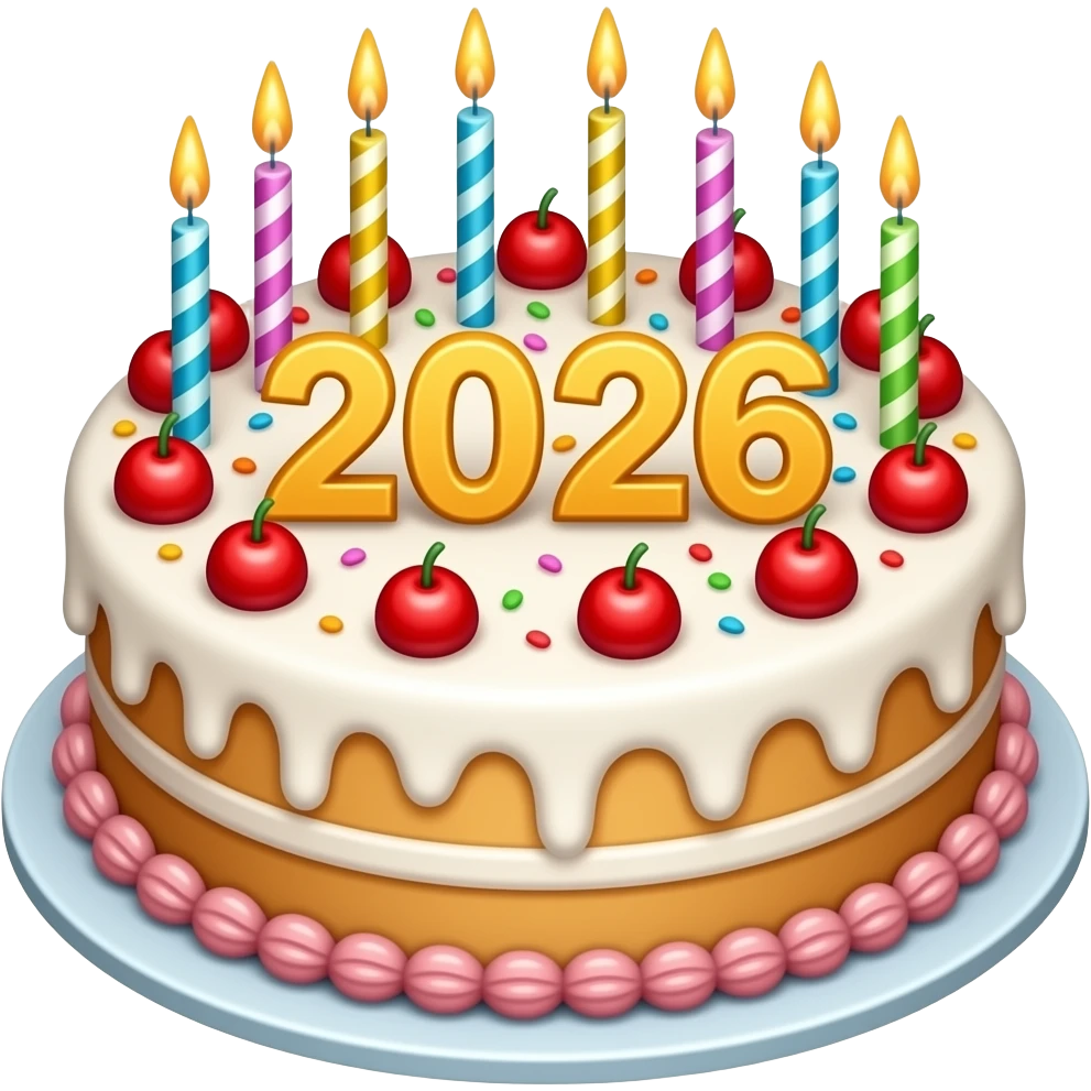 Birthday cake 2026 emoji
