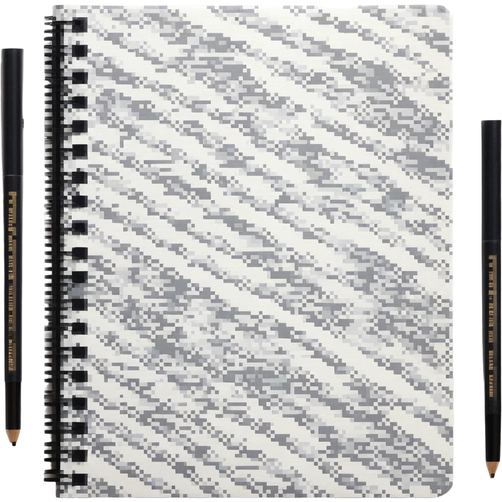 composition notebook, black and white marbled emoji